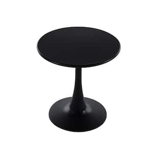 Black Metal Round Outdoor Side Table (1-Piece)