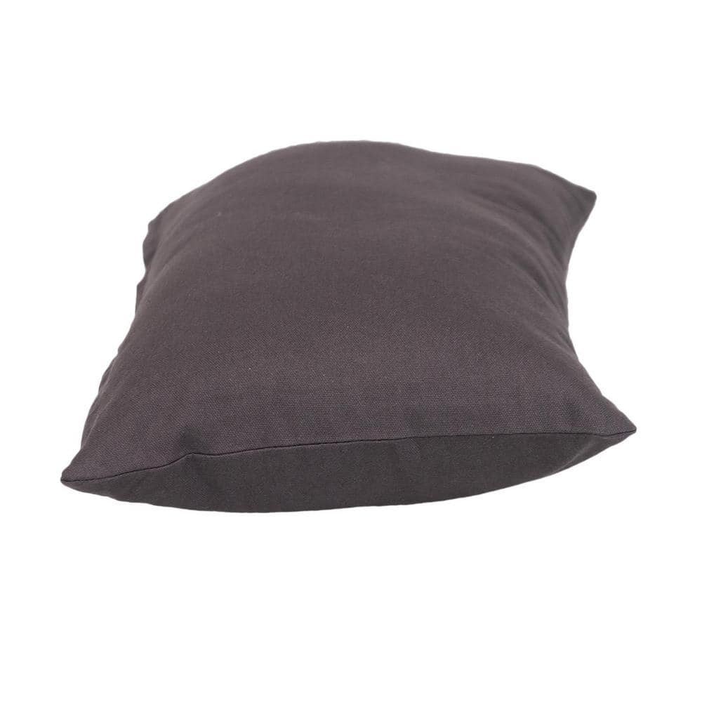 Charcoal Rectangular Reversible Cotton 18" x 12" Pillow