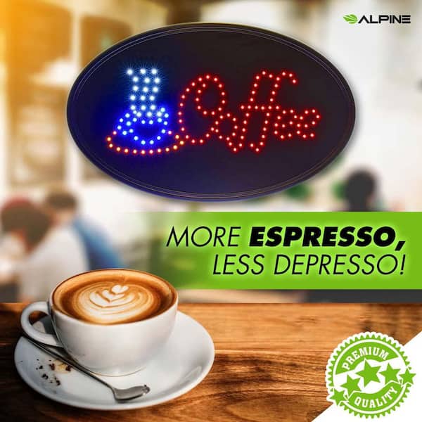 23 in. x 14 in. LED Oval Coffee Sign