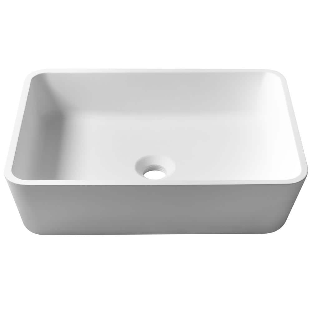 KRAUS Natura Rectangle Solid Surface Vessel Sink in White KSV-2MW - The ...