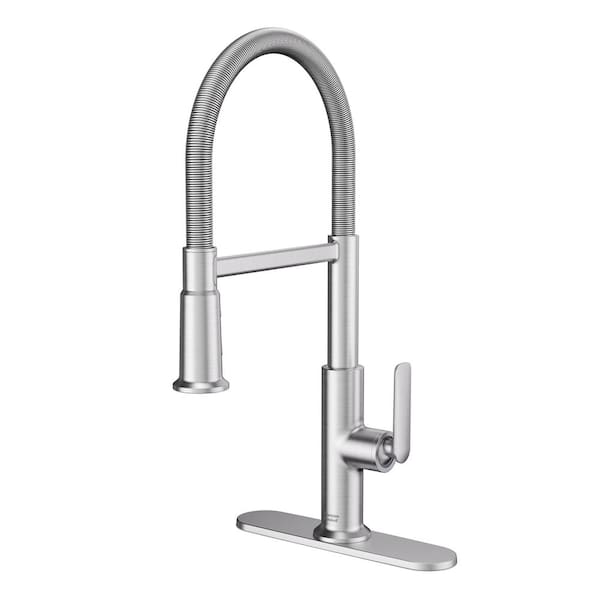 Sonner 20 in. Single Handle Pull Down Sprayer Kitchen Faucet with Advanced Spray, 360 Spout in Stainless Steel
