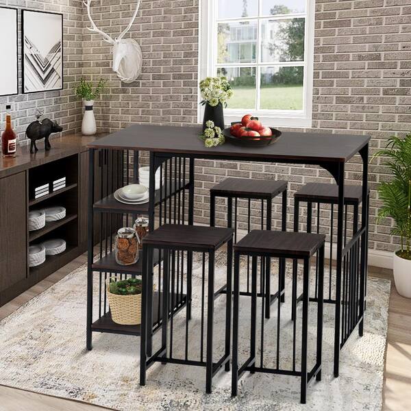 5 piece counter height deals dining set with storage