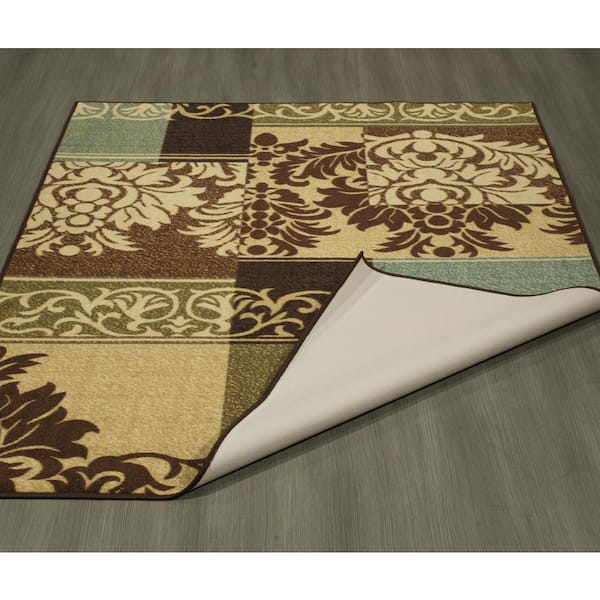 Ottomanson Oceana Collection Rubberback Bathroom Mat Set, 3 Pieces,  Burgundy & Reviews