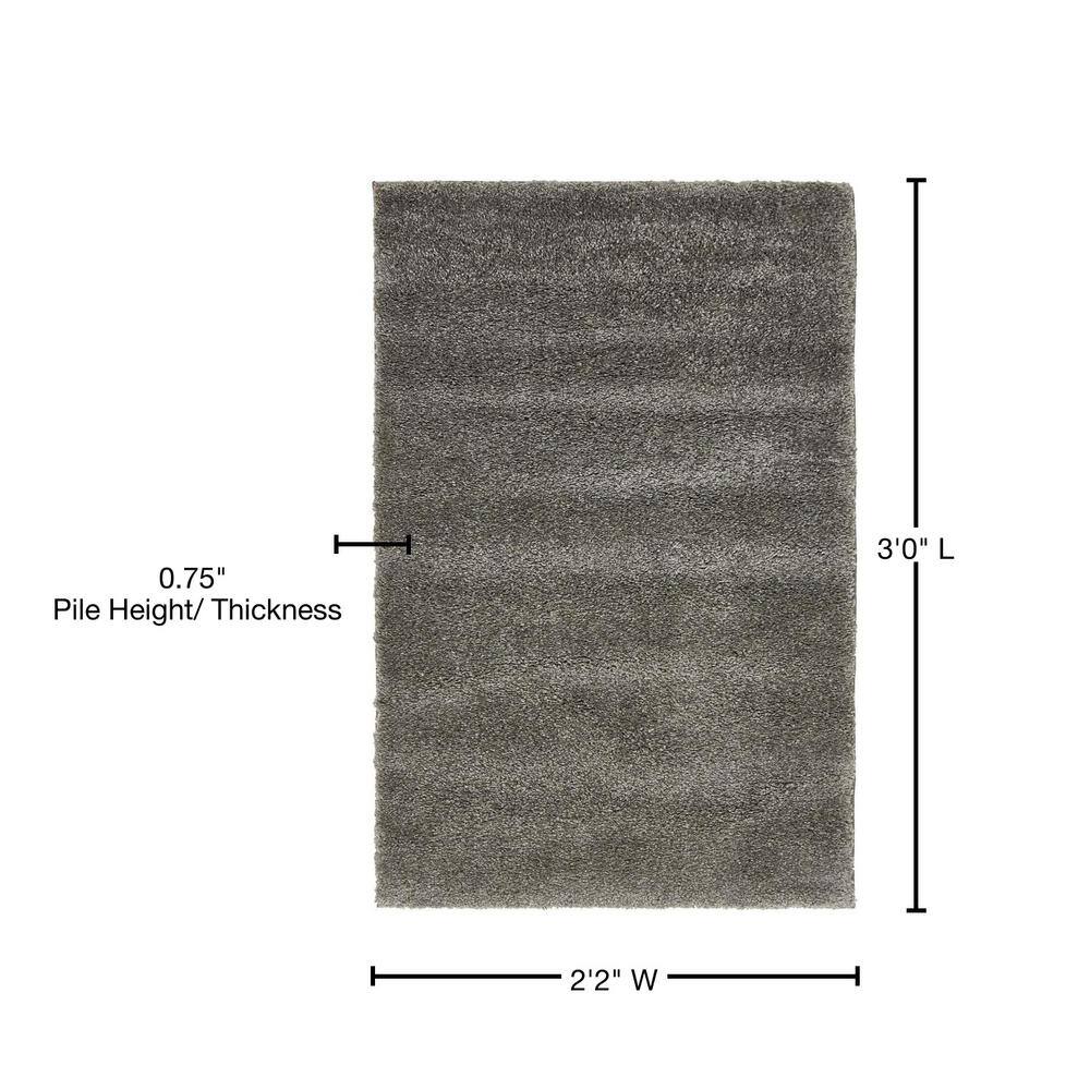 Gray 9' x 12' Rectangular Stain-Resistant Synthetic Rug