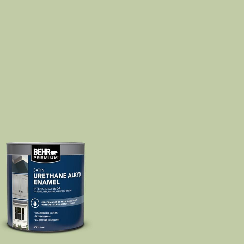 BEHR PREMIUM 1 qt. M3604 Marjoram Satin Enamel Urethane Alkyd Interior/Exterior Paint 790004