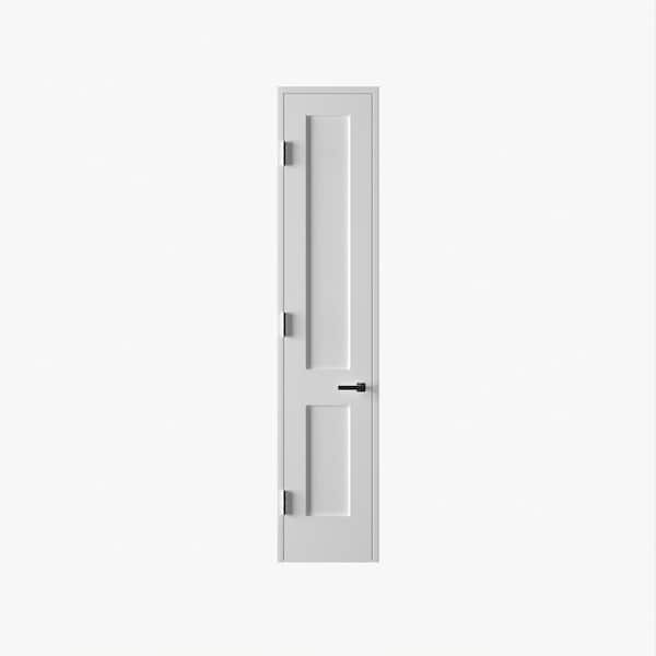 RESO 24 in. x 96 in. Left-Handed Solid Core Primed White Composite Single Prehung Interior Door Antique Nickel Hinges