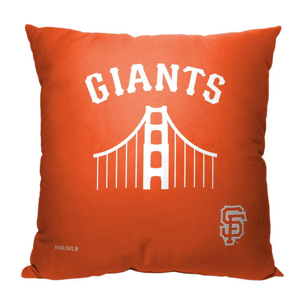 San Francisco Giants Orange and White Square Throw Pillow