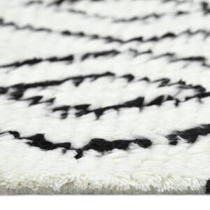 Baldwin Bohemian Shaggy Moroccan Snow 2' 6 ft. x 10 ft. Hand Loomed Runner Rug