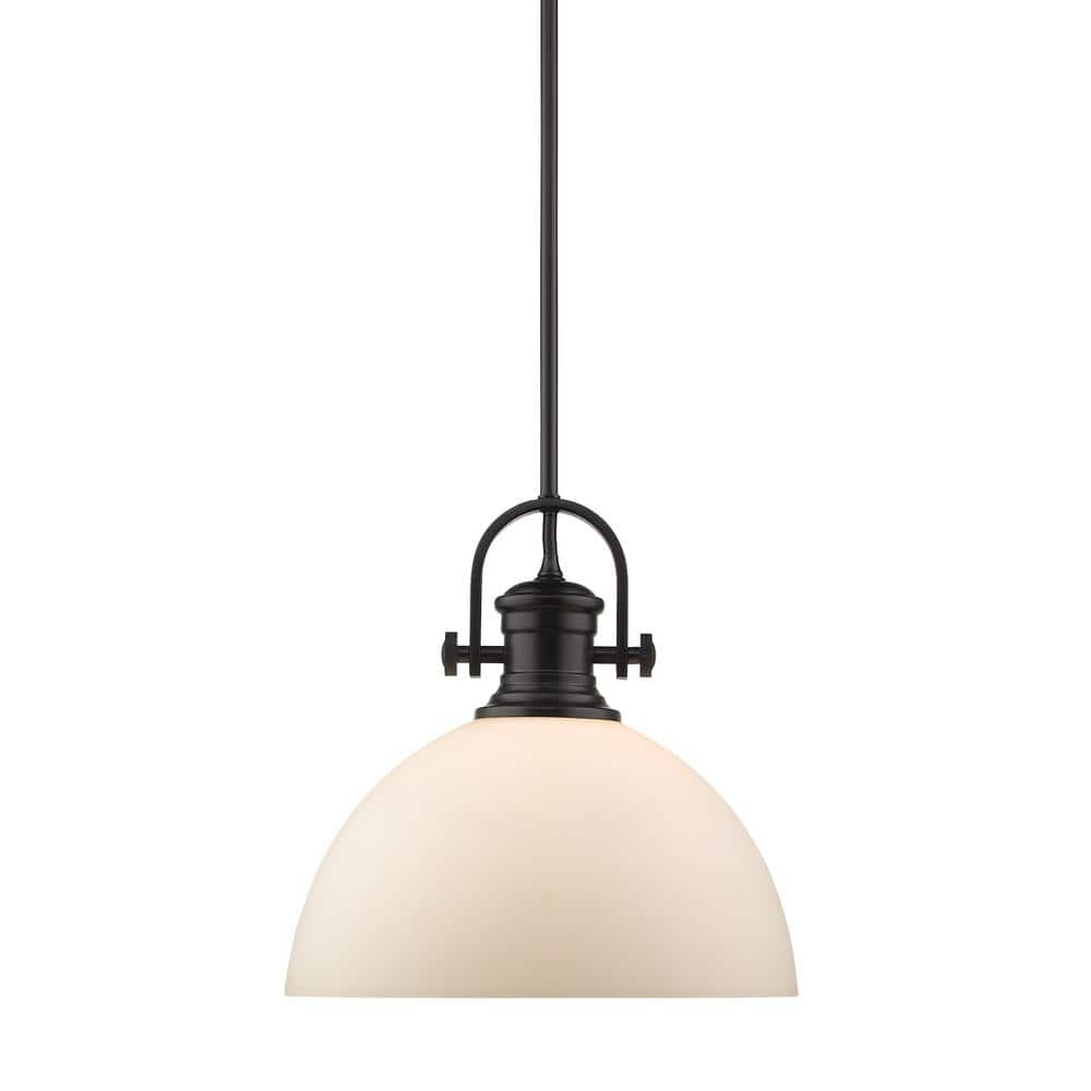 Hines 1-Light Black and Opal Glass Pendant price history on PriceWatchPro