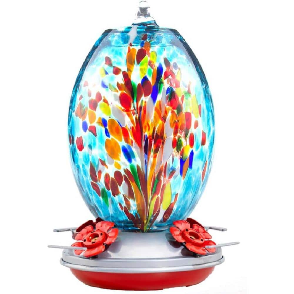 Blue Fireworks Glass 1.7 lbs. Hummingbird Feeder Hanging-Garden Backyard Decoration price history on PriceWatchPro