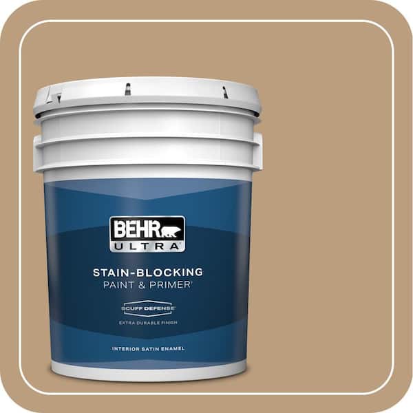 5 gal. #PPH-11 Cardboard Color Extra Durable Satin Enamel Interior Paint & Primer