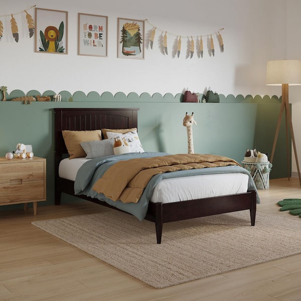 AFI Naples Espresso Black Solid Wood Frame Twin Low Profile Platform Bed