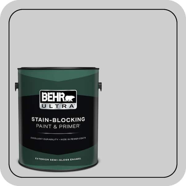 BEHR ULTRA 1 gal. #770E-2 Silver Screen color Semi-Gloss Enamel Exterior Paint & Primer