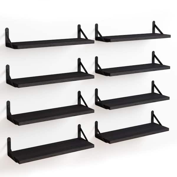 15.7-in. W x 4.7-in. D x 3.8-in. H Black Ready-to-Assemble Floating Shelf
