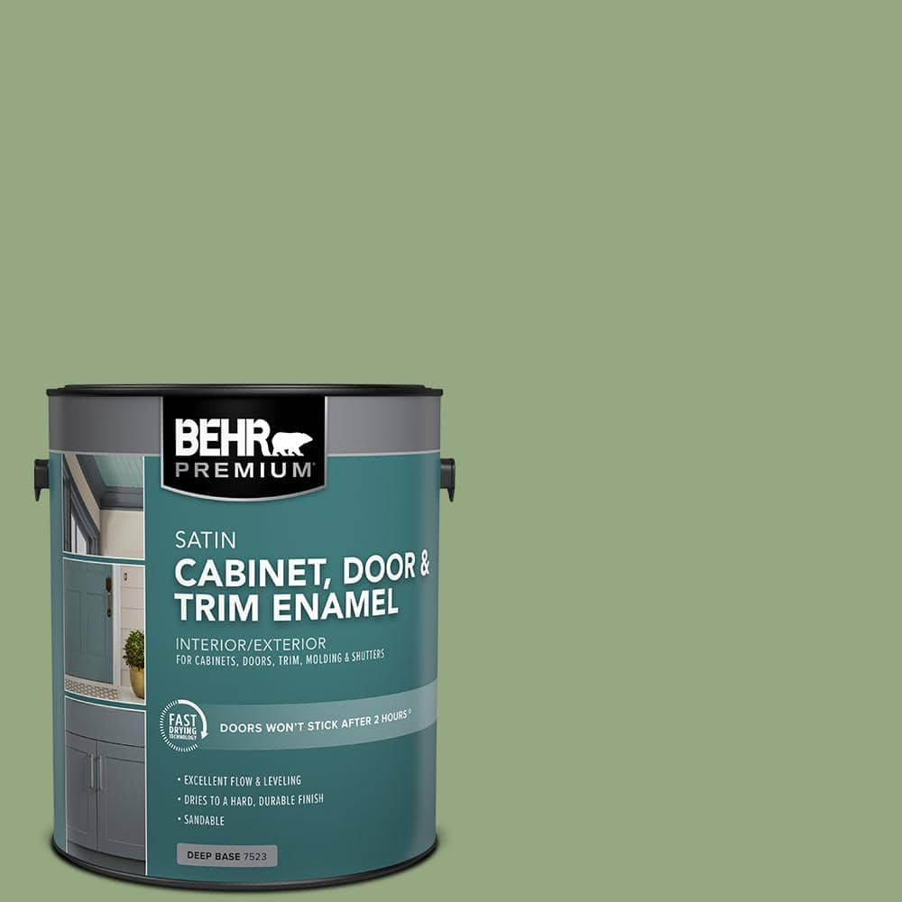 BEHR PREMIUM 1 gal. #M380-5 Hillside Grove Satin Enamel Interior/Exterior  Cabinet, Door & Trim Paint 752301 - The Home Depot