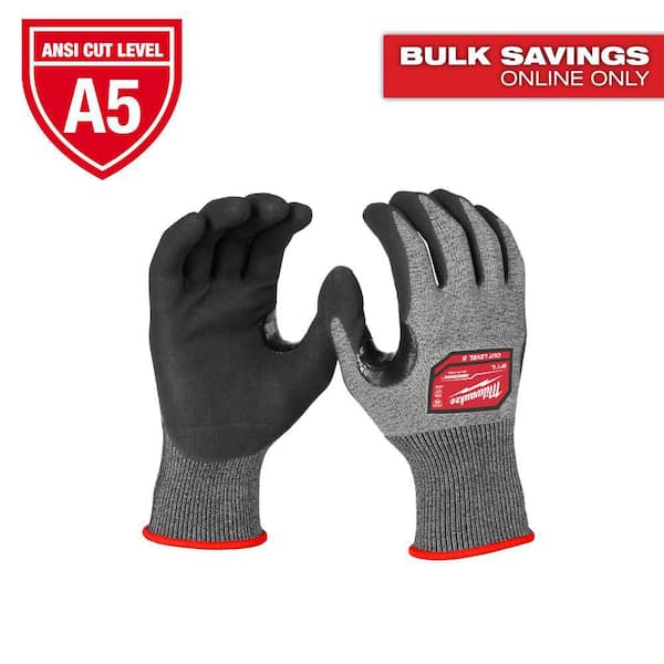 Large High Dexterity Cut 5 Resistant Nitrile Dipped Outdoor & Work Gloves