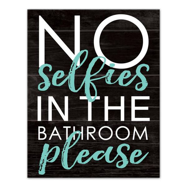 DESIGNS DIRECT 14 in. x 11 in. "No Bathroom Selfies" Printed Canvas Wall Art