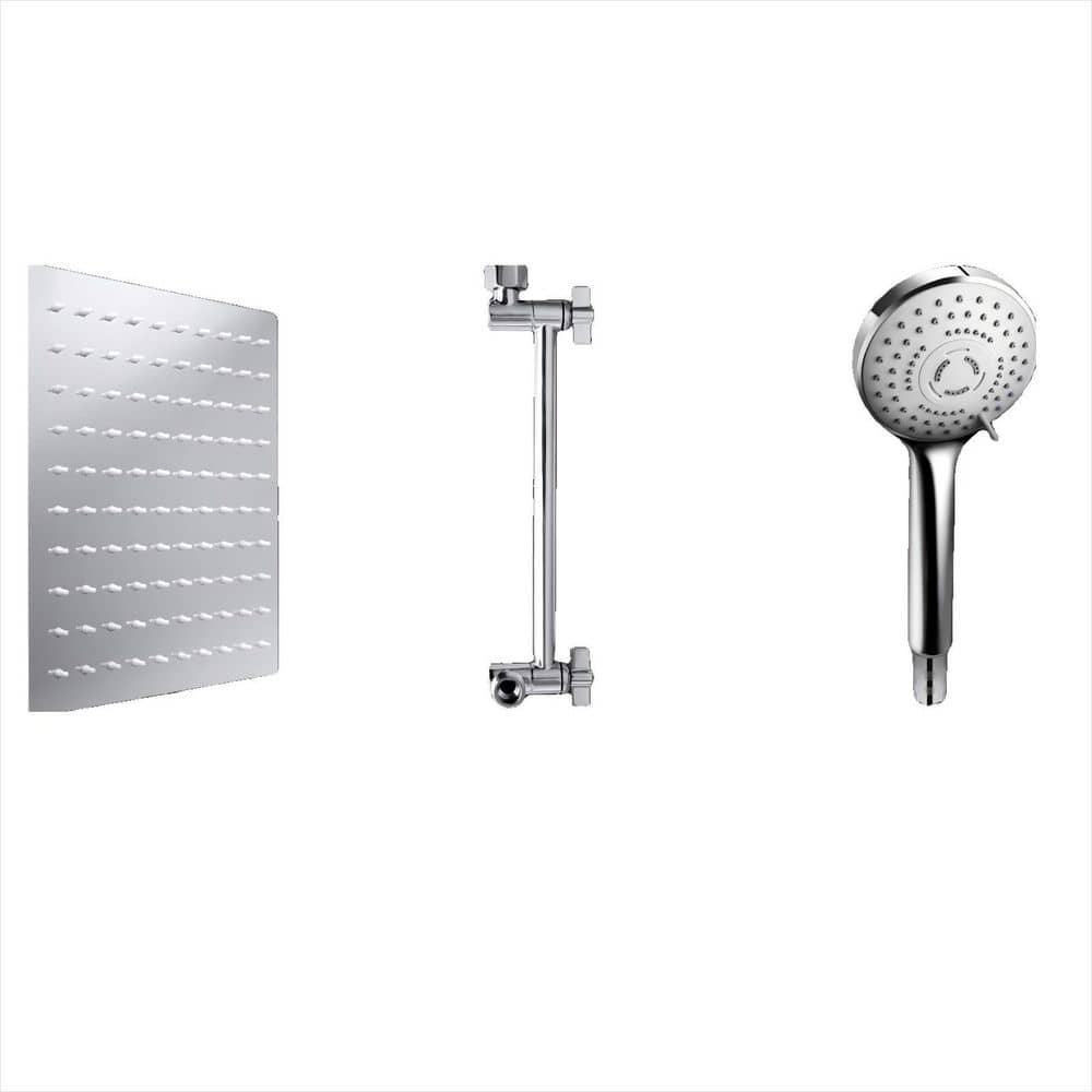 1-Piece High Pressure Rain Shower Head  in Chrome with 11 in. Adjustable Extension Arm and 5 Settings Handheld price history on PriceWatchPro