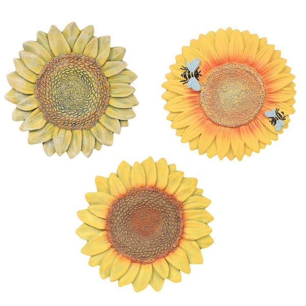 10 in. x 10 in. x 0.6 in. Yellow Sunflower Hand-Painted Weather