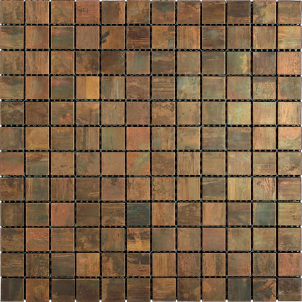 Apollo Tile Bronze 4 in. x 5 in. Honed Square Marble Wall Mosaic Tile Sample (0.13 sq.ft./Piece)