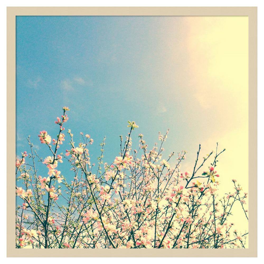 Springing Pink I Framed Graphic Art Print in Svelte Natural