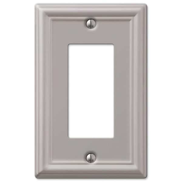 Hampton Bay Ascher Brushed Nickel 1-Gang Rocker Steel Wall Plate (4-Pack)