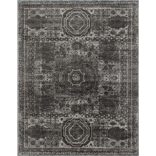 Unique Loom Bromley Wells Dark Gray 8' 0 x 10' 0 Area Rug