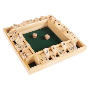 4 Player Shut the Box Game Set - Classic Wooden Multi-Player Critical Thinking Activity for Kids and Adults