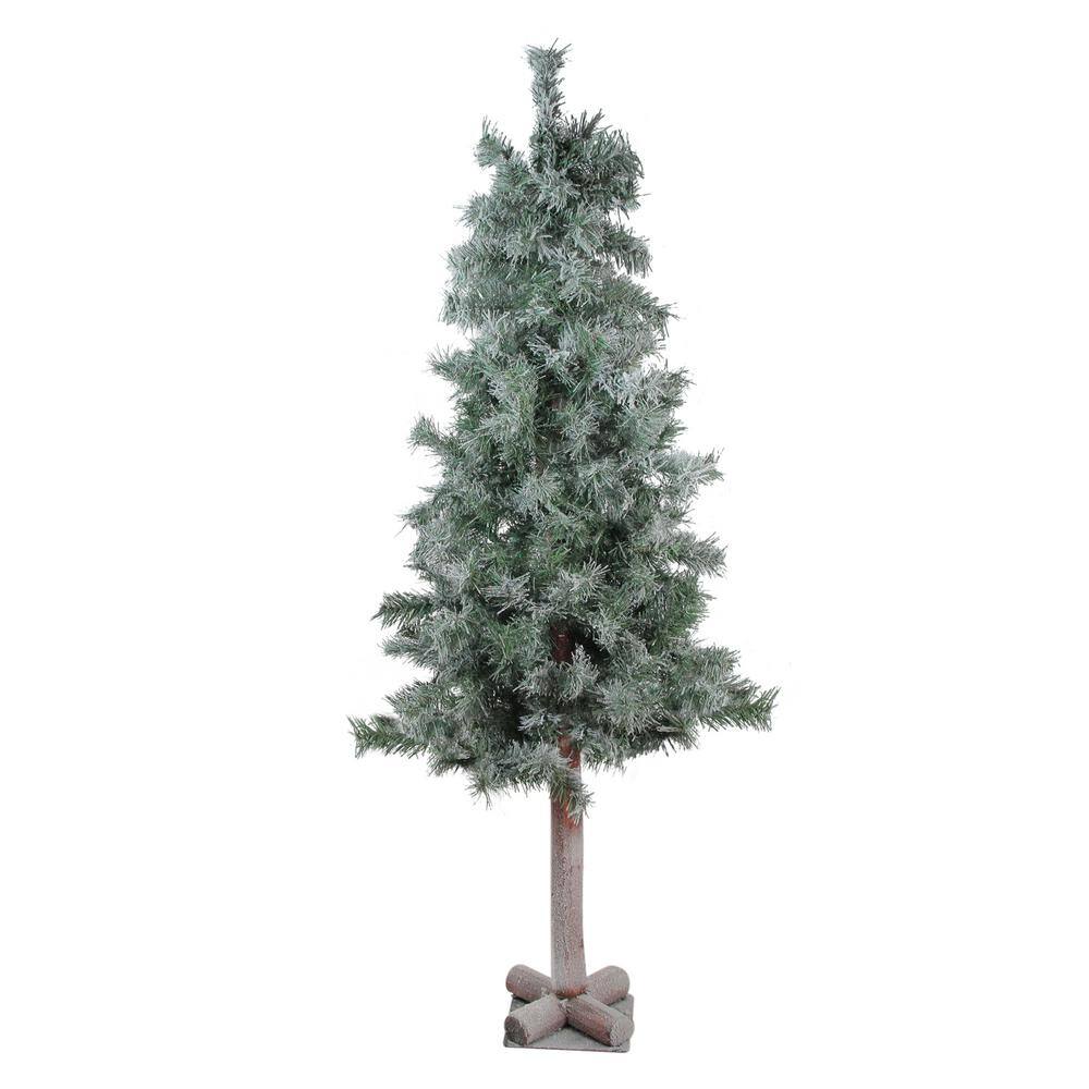 Northlight 4 Ft X 22 In Lightly Flocked And Glittered Woodland Alpine Unlit Artificial Christmas Tree 32915358 The Home Depot