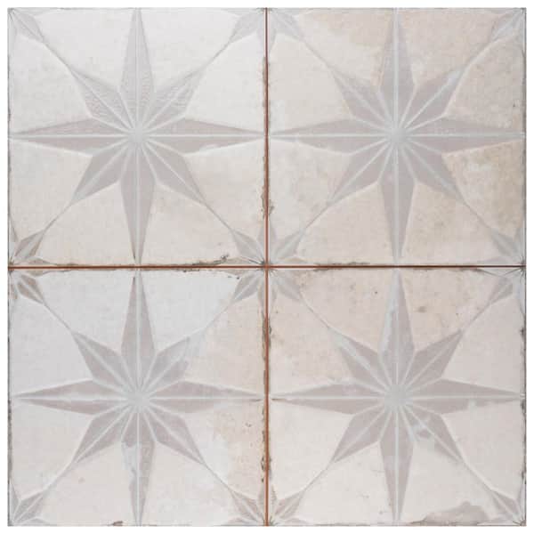 Merola Tile Kings Star Luxe White 17-5/8 in. x 17-5/8 in. Ceramic Floor and Wall Tile (10.95 sq. ft./Case)