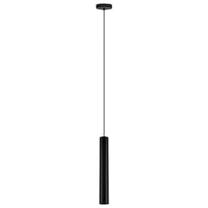 Tortoreto 2.36 in. W x 15.75 in. H 1-Light Matte Black Mini Pendant with Cylinder Metal Shade