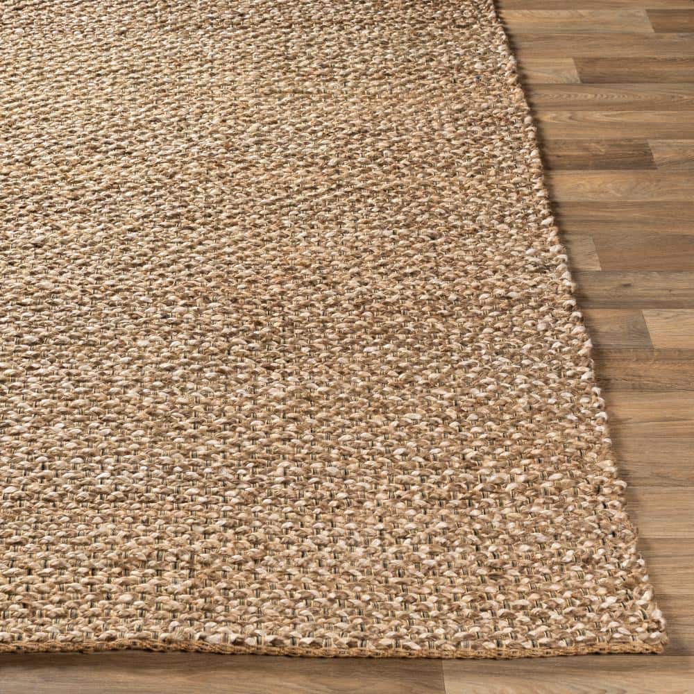 Taupe Handwoven Jute Rectangular Area Rug 5' x 7'