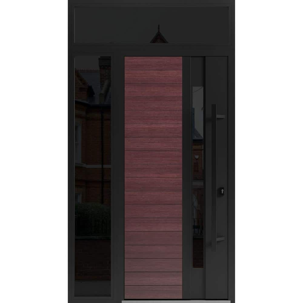 Vdomdoors In X In Left Hand Inswing Sidelight Tinted Glass Red Oak Steel Prehung