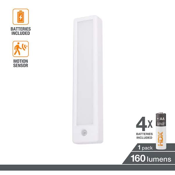 Motion Sensor Battery Powered 1-Light 5000K Integrated LED Bar Light 1-Pack