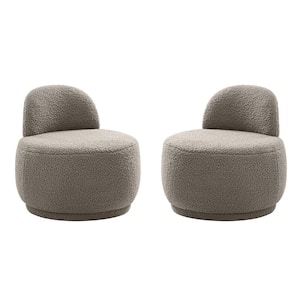 Franco Grey Upholstered Sherpa Contemporary Side Chair（Set of 2）