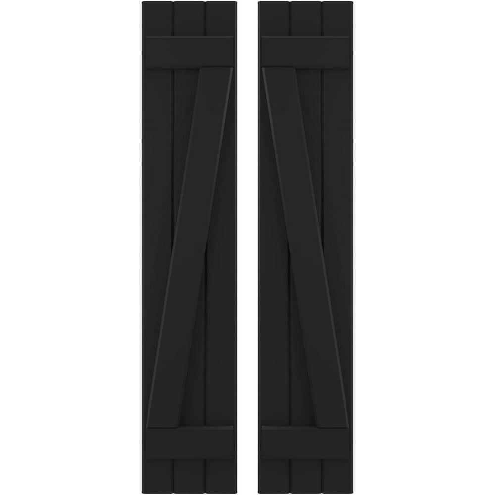 10-1/2-in W x 42-in H Americraft 3 Board Exterior Real Wood Joined Board and Batten Shutters w/Z-Bar Black price history on PriceWatchPro