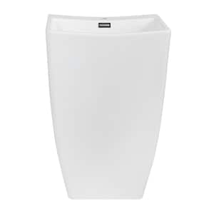 21.7 in. Solid Surface Resin Pedestal Sink Basin in White