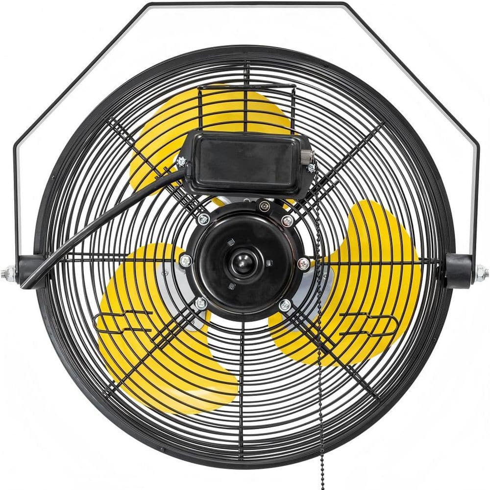 Edendirect 12 in. High Velocity Yellow Mounted Wall Fan for Indoor