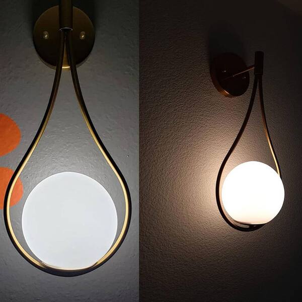 CLAXY 13.8 in. 1-Light Antique Gold Modern Wall Sconce with