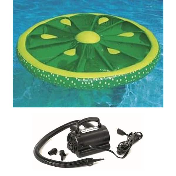 SWIMLINE Lime Pool Fruit Slice Fun Lime Lemon Orange Raft with 110-Volt Air Pump
