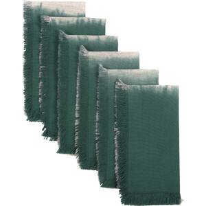 Jessa 18 in. W. x 18 in. Teal Ombre Cotton Napkins Set of 6