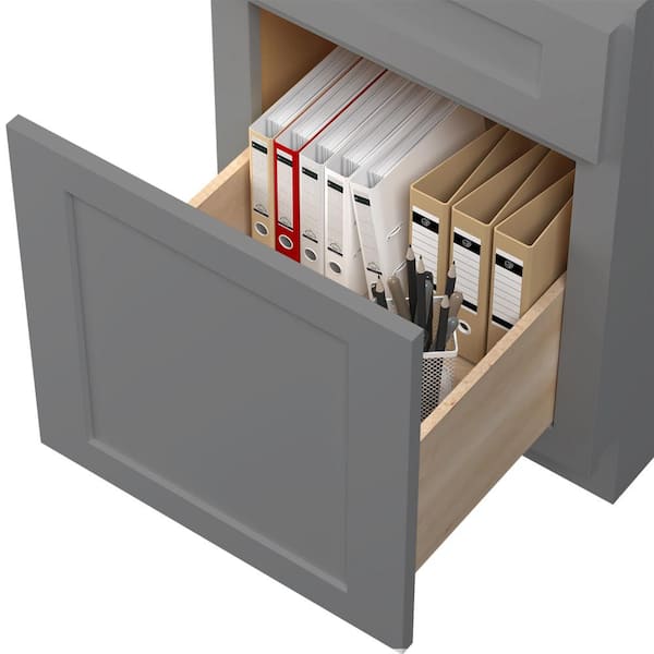 HOMEIBRO Shaker Style Ready to Assemble 2-Drawer File Base Cabinet 18 in. W x 29-1/2 in. H x 21 in. D