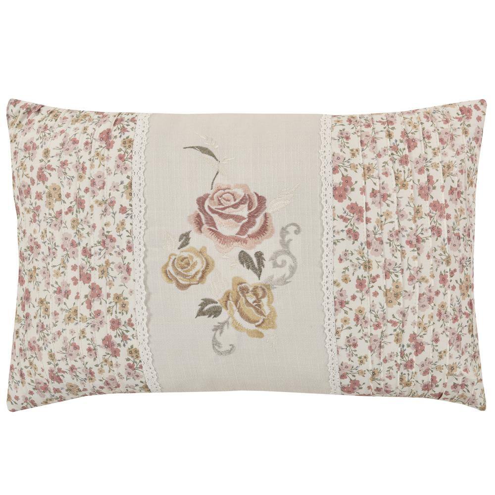 Chablis Rose Gold Polyester Boudoir Decorative Throw Pillow