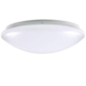 14 in. 1-Light White Selectable Dimmable LED Flush Mount