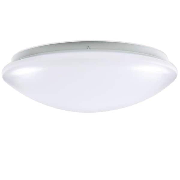 EnviroLite 14 in. 1-Light White Selectable Dimmable LED Flush Mount