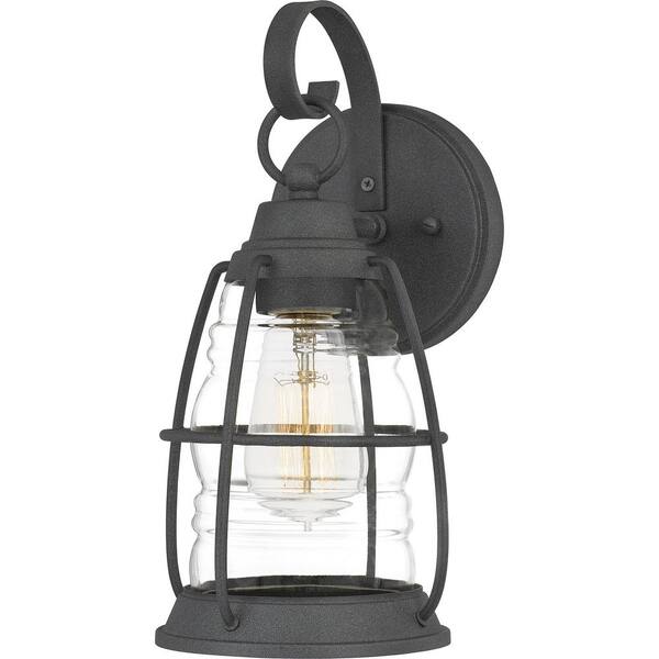 Quoizel Admiral 1-Light Black Outdoor Wall Lantern Sconce