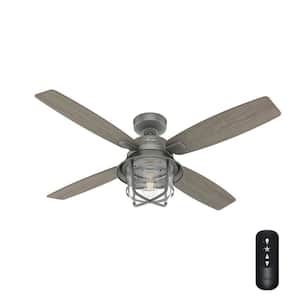 Port Royale 52 in. LED Indoor/Outdoor Matte Silver Ceiling Fan with Light and Remote