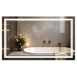 40 in. W x 24 in. H Rectangular Frameless Anti-Fog Front and Rear LED Lighted Wall Bathroom Vanity Mirror and Dimming