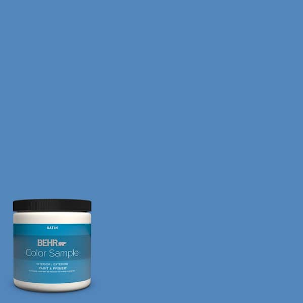 BEHR PREMIUM PLUS 8 oz. #PPU15-03 Dark Cobalt Blue Satin Enamel  Interior/Exterior Paint & Primer Color Sample B370316 - The Home Depot