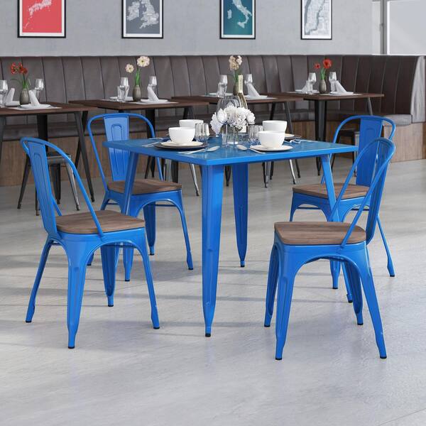 blue restaurant chairs